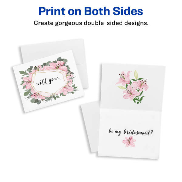 Note cards with envelopes matte white 8315 avery